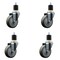 Service Caster 4'' Gray Poly Wheel Swivel 1-7/8'' Expanding Stem Caster Set, 4PK SCC-EX20S414-PPUB-178-4 - alternate 1